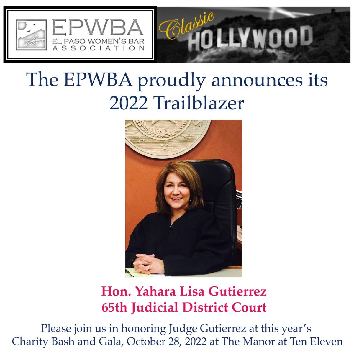 Congratulations to our 2022 Trailblazer, the Hon. Yahara Lisa Gutierrez.